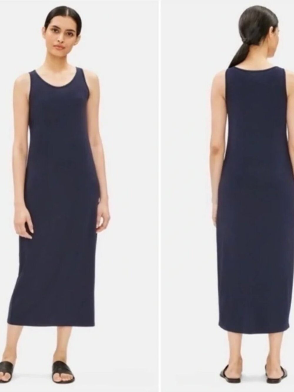 NWOT Eileen Fisher Jersey Tank Lightweight Summer Dress Aqua Blue